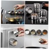 NOLITOY 8pcs Magnetic Stainless Steel Spice Jars with Transparent Lids