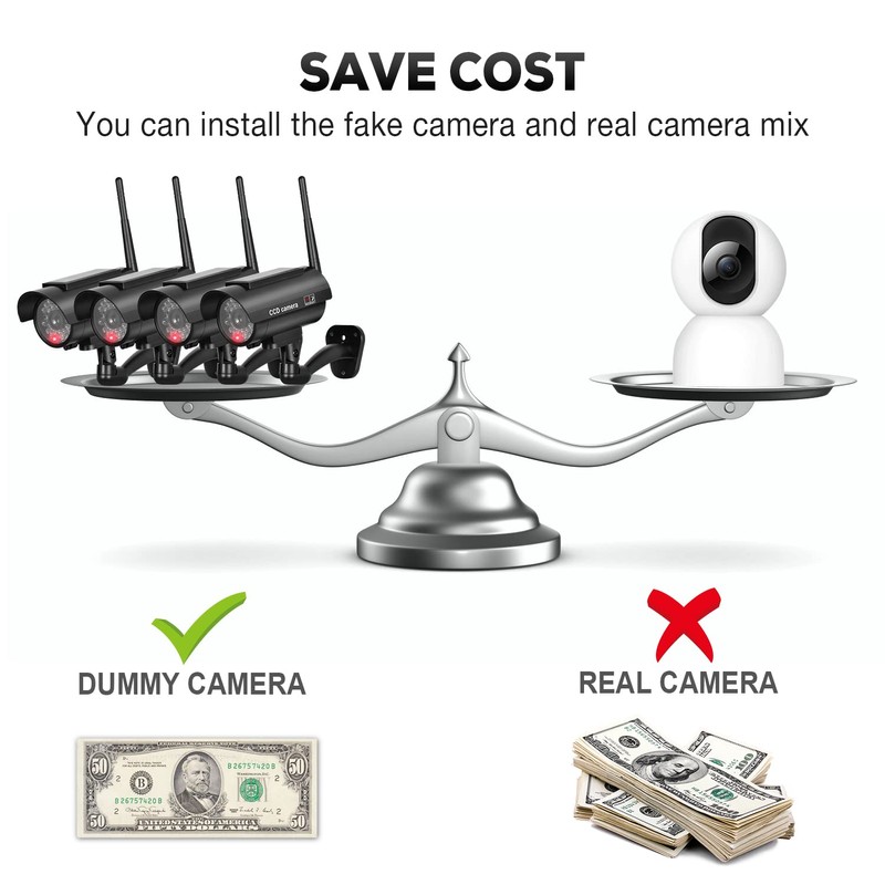 BNT Solar Powered Fake Security Camera, Bullet Dummy Security Camera