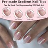 Short Press on Nails Set - 120PCS Ombre Oval False
