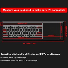 (2 Pack) Universal Clear Anti-Dust Keyboard Skin Protector Cover for 104/107 Keys Standard Desktop Keyboard Reusable Waterproof Keyboard Cover