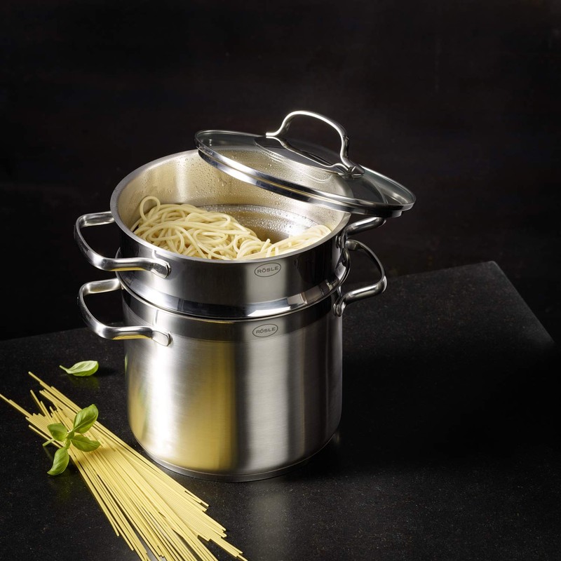RÖSLE Spaghettiheber, Hochwertige Spaghettikelle mit Hakengriff, Edelstahl 18/10,spülmaschinengeeignet, 29.5 cm