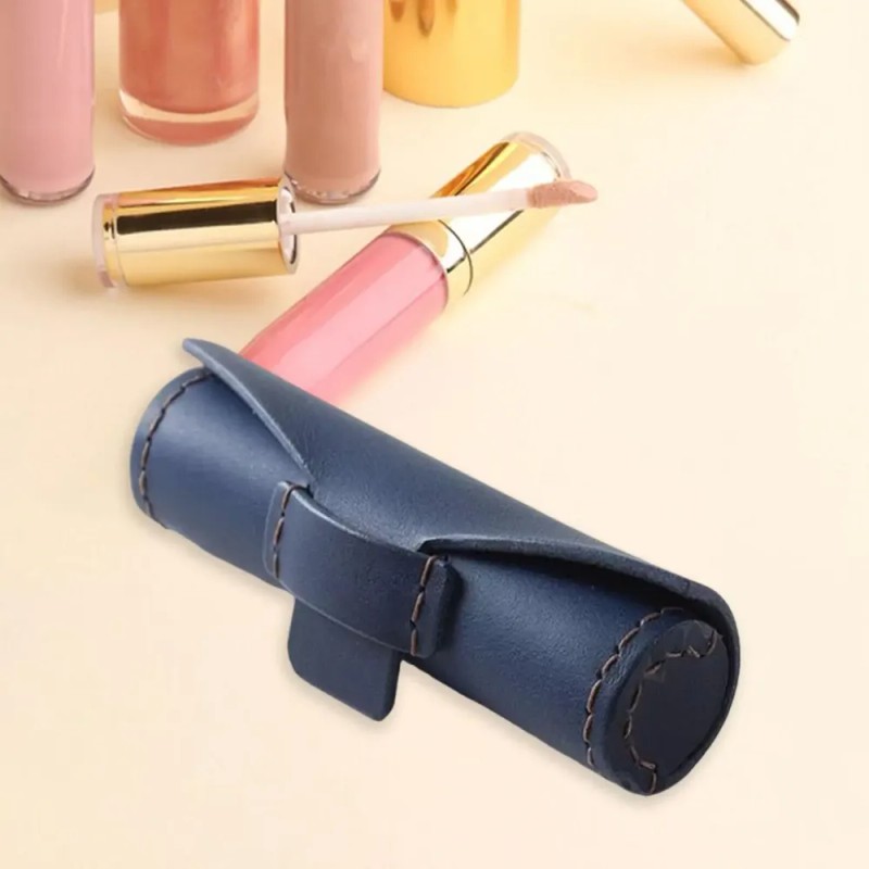 Mini Bolso Para Labial Estuche Porta Labiales Funda Azul