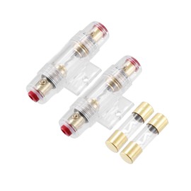 A ABSOPRO 2pcs 30A Inline AGU Fuse Holder Fits 4 8 10 Gauge Wire with 2pcs 30Amp Fuses for Car Audio Amplifier Item Replacement
