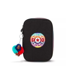 Kipling Estuche impreso para 100 bolígrafos para mujer, organizar accesorios, suministros de arte, maquillaje, organizador de viaje