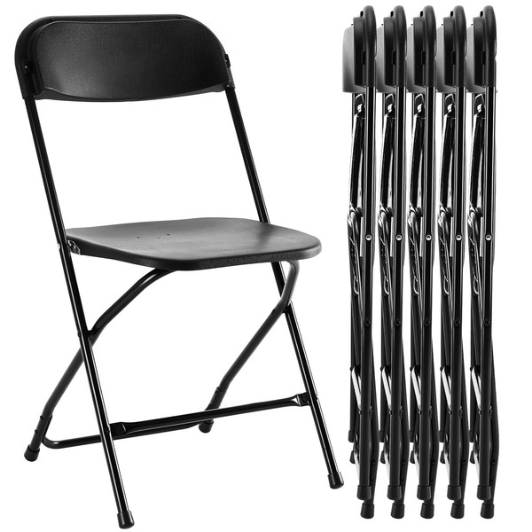 Sweetcrispy Folding Chair 6 Pack, Plastic Foldable Chairs with 330-Pound
