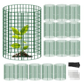 Toolterritary 15 Pack Plant Protectors from Animals, 12" H X 16" D Plant Covers from Animals, Plant Protector with Ties and Ground Stakes, Garden Cloches for Plants, Chicken, Poultry, Vegetables