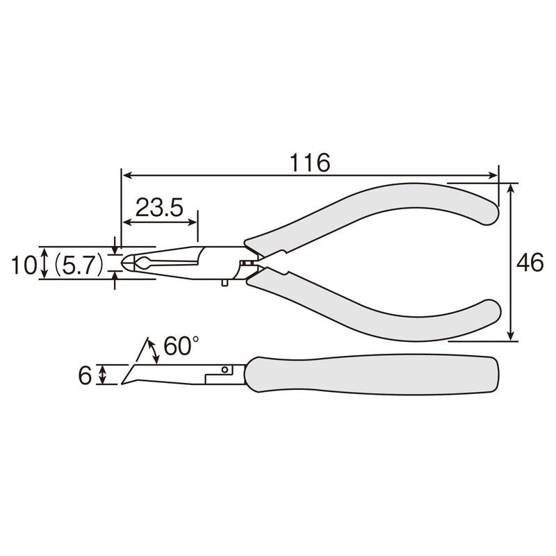 Hozan End Nipper for Cutting in Recessed Points Angled Blade