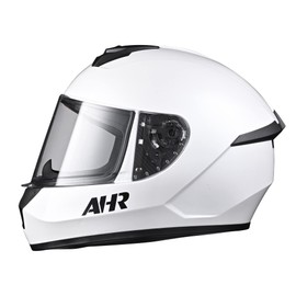 AHR Full Face Motorcycle Helmet Lightweight Street Bike Helmet with Storage Bag Great Ventilation & Streamlined Design for Touring Racing, Run-F3 DOT Approved (White, XX-Large)