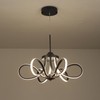 LANGLITIAODENG Chrome/Black LED Ceiling Light with Remote Control, Dimmable Lustre