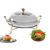 15inch-Gold Alcohol Stove Burner Hot Pot, Stainless Steel Hotpot Buffet
