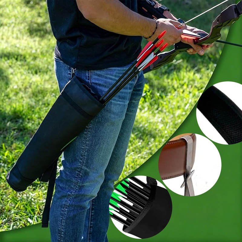 BOFYTR Quiver, Archery Quiver, Adjustable Shoulder Strap, Black