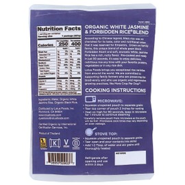LOTUS FOODS Organic White Jasmine & Forbidden Rice, 8 OZ