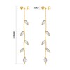 Philip Jones Gold Plated Leaf Dangle Earrings Created with Zircondia®