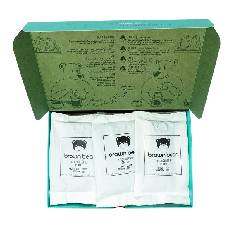 Brown Bear Christmas Coffee Beans Gift Set - 6 Blends