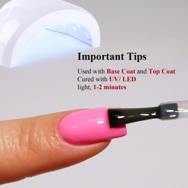 Gel Polish, 0.5 Fl Oz Bright Pink Gel Nail Polish Spring Summer Soak off LED UV Gel Nail Polish Art Starter Manicure Salon DIY Nail Gel Polish Design