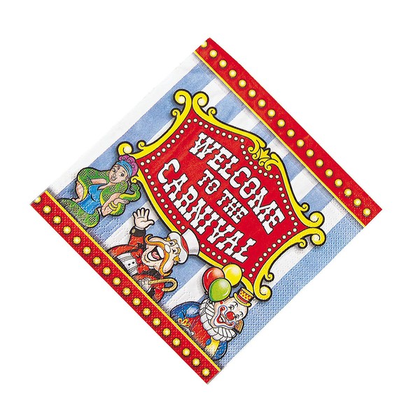 Fun Express Carnival Paper Luncheon Napkins | Multicolor | 16