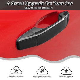 HTHE Front Side Exterior Door Handle Cover Fit for 2014-2024 Chevy Colorado & for 2014-2022 GMC Canyon,Door Handle Protective Cover Replacement (Black)