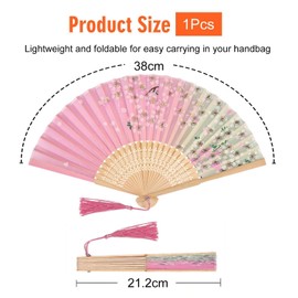 EOWVISN 1 Piece Foldable Fan, Dance Prop, Gift Fan, Role Play Prop, Suitable For Weddings, Parties, Stage Performances, Etc.