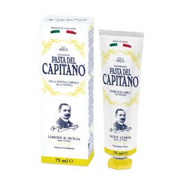 Pasta del Capitano 1905, Lemon Toothpaste from Sicily, Keeps Gums Healthy and Fights Bad Breath, Contains Organic Lemon Extracts, 100% Made in Italy, 75 ml Tube