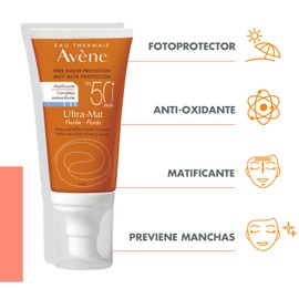 Avène Ultra Mat, Fluido Matificante, Protector Solar FPS 50+