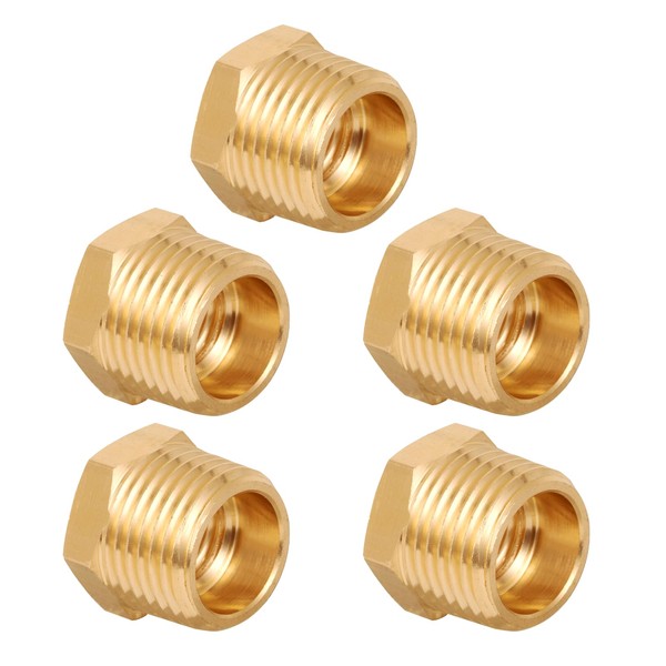 JUWO 1/2" NPT Male × 1/4" NPT Female Reducer, Brass