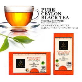 Ceylonzon Pure Ceylon Black Tea Classic Taste 25 Individually Foil-Wrapped Tea Bags, Premium BOPF SriLankan Tea with Rich Antioxidant, Perfect for Hot or Iced Tea