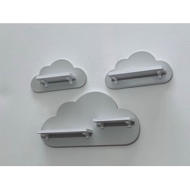 PsGreen Set of 3 Clouds Light Grey Suitable for Toniebox Tonie Figures