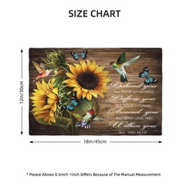 Sunflower Place Mats Set of 6 Vintage Floral The Bird Butterfly Farmhouse Wooden Board Flower Plants Decor Table Placemats for Living Room Kitchen Party Holiday Dinner Home Decorate