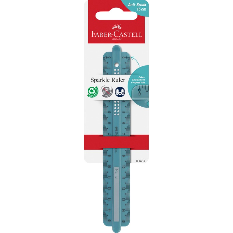 FABER-CASTELL 205240 Ruler 15 cm Pack of 6 Shatterproof Rulers
