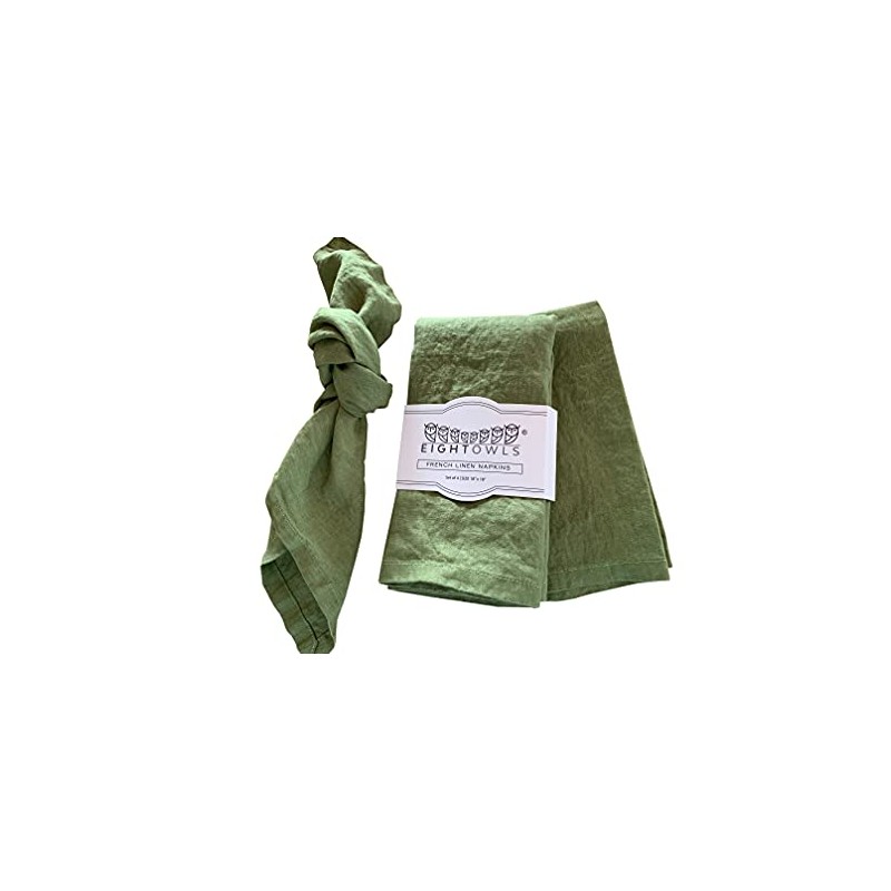 Eight Owls Linen Napkins – 100% Pure Stonewashed Linen Cloth