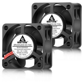 GDSTIME 12V 40mm x 20mm Cooling Fan 2-Pin 12V DC Brushless Fan 2PCS Dual Ball Bearing Computer Cooling Fans 40mm x 40mm x 20mm
