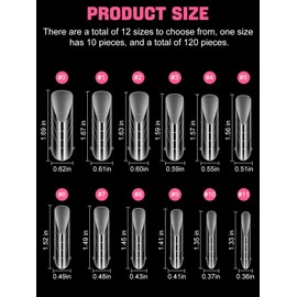 EBANKU 120 PCS Clear Matte Round Curved Dual Nail Forms System Coffin Nail Mold Tips Acrylic Nail Extension Tools for Nail Art Salon