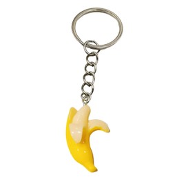 ChungLong0593 Simulated peeled banana resin keychain-Whiter bananas