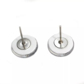 Handmade Pair Medium Brown Dog Glass Eyes On Wire Pin Posts Doll Making Needle Felt - 8mm