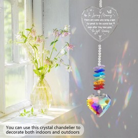 Memorial Gift for Loss of Loved One, Crystal Suncatcher Sympathy Bereavement Keepsake for Mom Dad, Funeral Remembrance Present for Window Home Decor