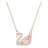 Collar De Cisne Pequeño De Oro Rosa De Plata De