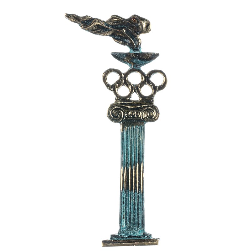 Antique Flame Olympics Solid Bronze Handmade Statue 17cm