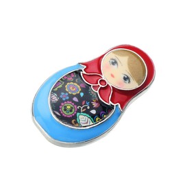 WEVENI Enamel Alloy Russian Matryoshka Doll Brooch Scarf Suit Dress Pins Fashion Jewelry Gifts for Women Lady Girl (Multicolor)