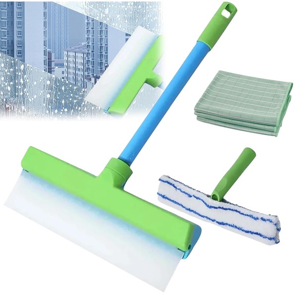 Recyclable Silicone Window Squeegee Kit - Complete Glass Cleaning Set