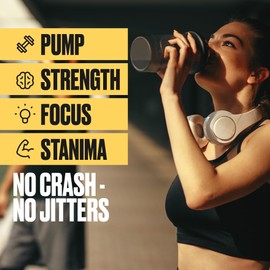 BullFit Pre Workout Powder, Blue Raspberry Flavor, Pre-Workout Support For Men & Women, L Citrulline, Creatine, Beta Alanine & Electrolytes, Powdered Drink Mix with No Sucralose & Zero Sugar, 20 Srvgs