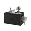 MUTTROS Rattan Cat Litter Box Enclosure - Hidden Litter Box