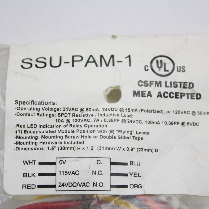 Space Age Ssu-Pam-1, Multi-Voltage Series Relay, 10A, Spdt, Encapsulated Enclosure