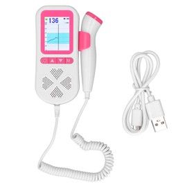 Fetal Heartbeat Monitor 3 Modes Accurate Measurement Noise Reduction Heart Detector with Charging Line Pink