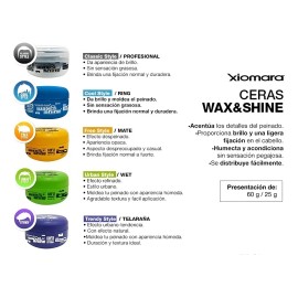 Cera Para Peinar Xiomara Wax & Shine Black 60g