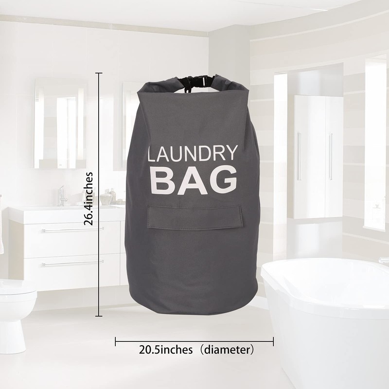 Kimmama Laundry Backpack,Laundry Bag with Adjustable Strap,Dirty Clothes Bag for