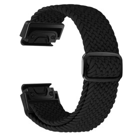 FAKBKE Braided Strap Compatible with Garmin Fenix 8 47mm/Garmin Fenix 7/7 Pro/Fenix 6/6 Pro/Fenix 5/5 Plus/EPIX 2, 22mm QuickFit Loop Wristband Soft Elastic Nylon Bracelet for Epix Pro 47mm