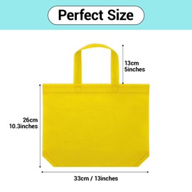 24 Pcs Party Favors Bags, 6 rainbow Colors, 13 x 10.2 Inches Big Size Multifunctional Reusable Non-woven Tote Gift Bags with Handles for Birthday Favors, Shopping Bag, Rainbow party