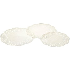 KitchenCraft Sweetly Does It Paper Doilies for Cakes, Cupcakes and Sandwiches, Traditional Design, Paper, Cream, Pack of 24,White