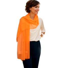 Prettystern Women's Plain Colour Georgette Silk Scarf Stole - 176cm X 55cm