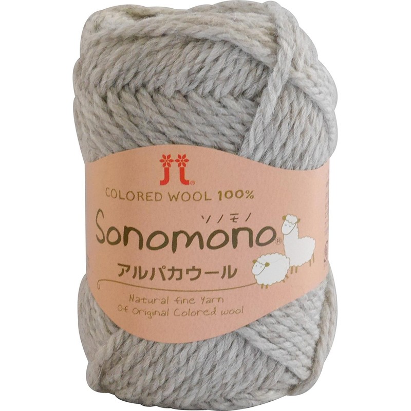 Hamanaka Sonomono Alpaca Wool Yarn, Extra Thick, Col.42, Gray, 1.4